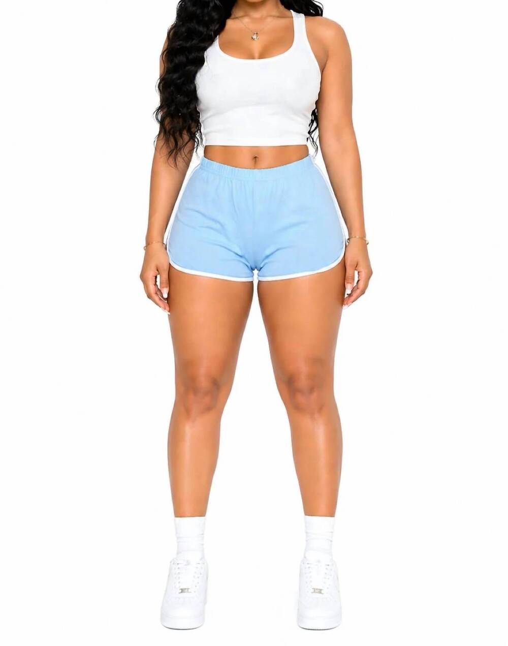 NEW JNK must be summer stretch dolphin trim shorts in denim blue